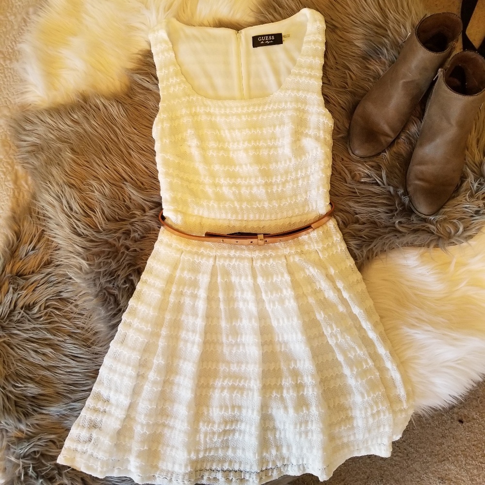GUESS Sleeveless Belted Mini Dress
